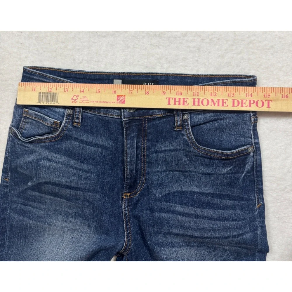 Kut from the Kloth Donna High Rise Ankle Skinny Jeans Blue‎ Distressed Raw Hem 4